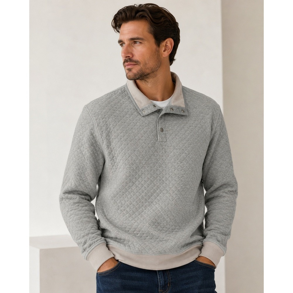 Jack Spade‎ Pullover Mens XXL Gray Quilted Casual Preppy Gorpcore
